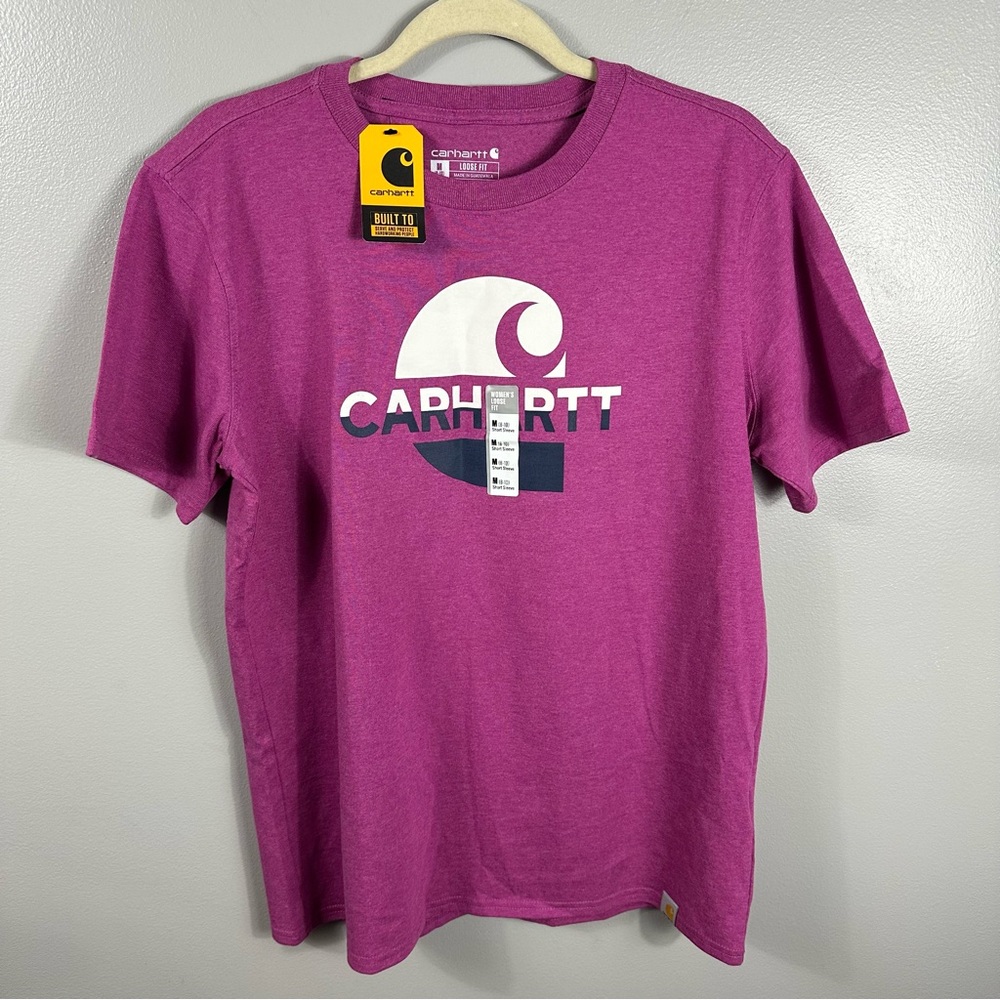 Carhartt NWT Pink Graphic Heavyweight Loose Fit Short Sleeve T-Shirt Size Medium